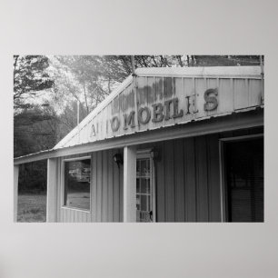 Vintages Auto Gebäude Poster