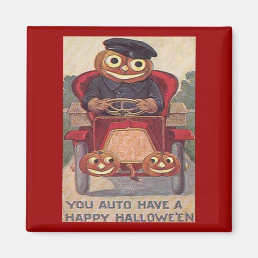 Vintages Auto Jack o' Lantern Halloween Magnet (Vorne)