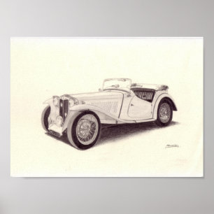Vintages Auto: MG TC Poster