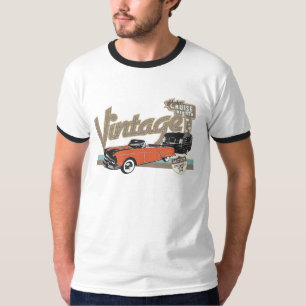 Vintages Auto mit Kontur des Anhängers 2 T-Shirt