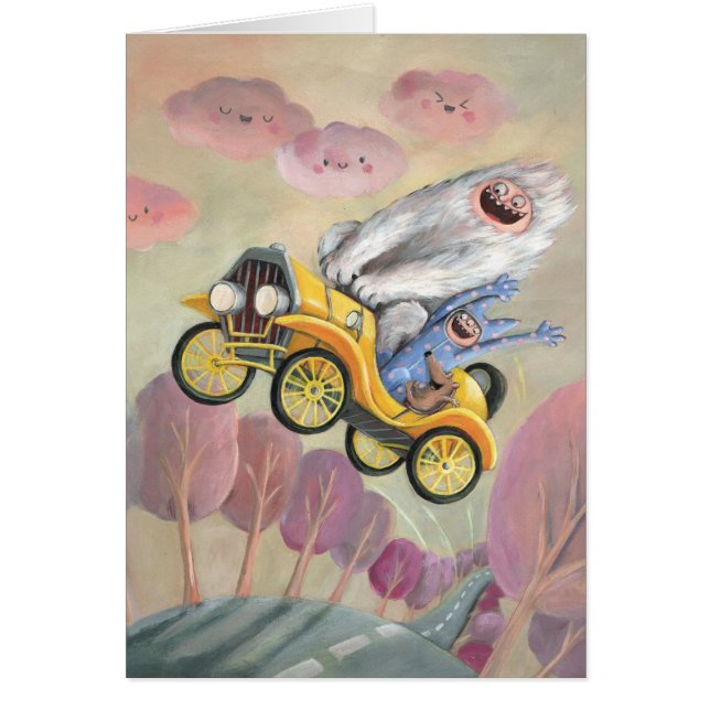 Vintages Auto mit Monstern (Vorne)