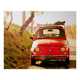 Vintages Auto perfektes Plakat   Fiat 500% pipe% Poster