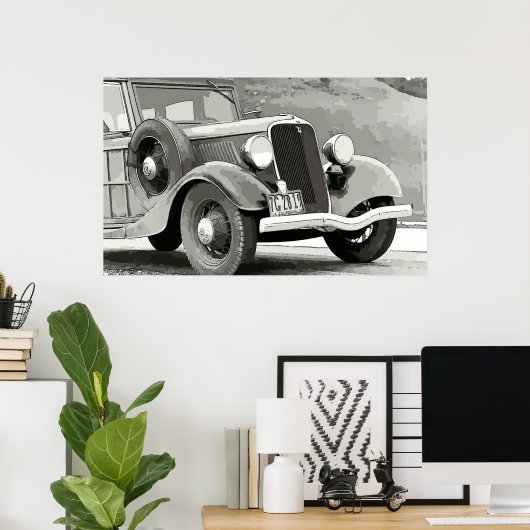 Vintages Auto-Poster Poster (Heimbüro)