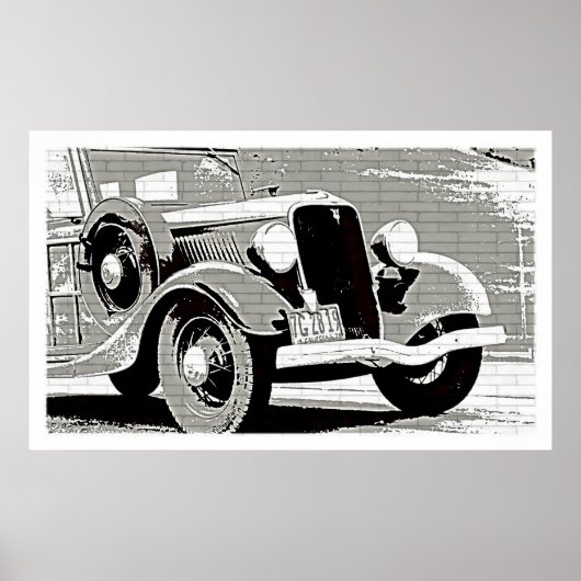 Vintages Auto-Poster Poster (Vorne)