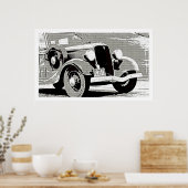 Vintages Auto-Poster Poster (Küche)