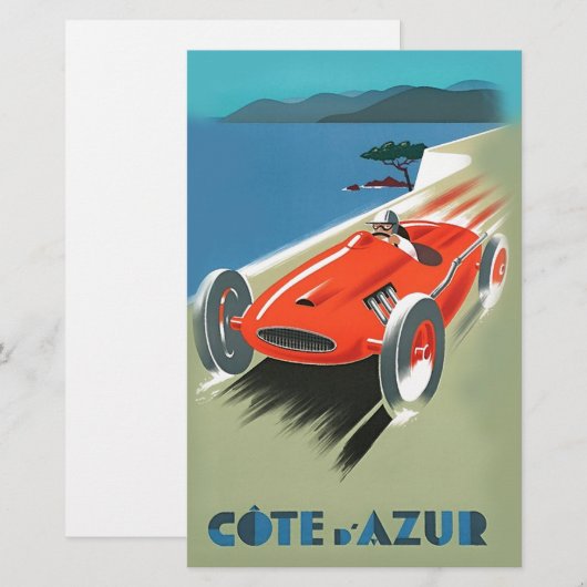 Vintages Auto Racing Briefpapier (Vorne/Hinten)