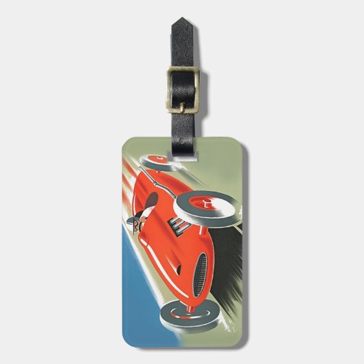 Vintages Auto Racing Gepäckanhänger (Vorderseite vertikal)
