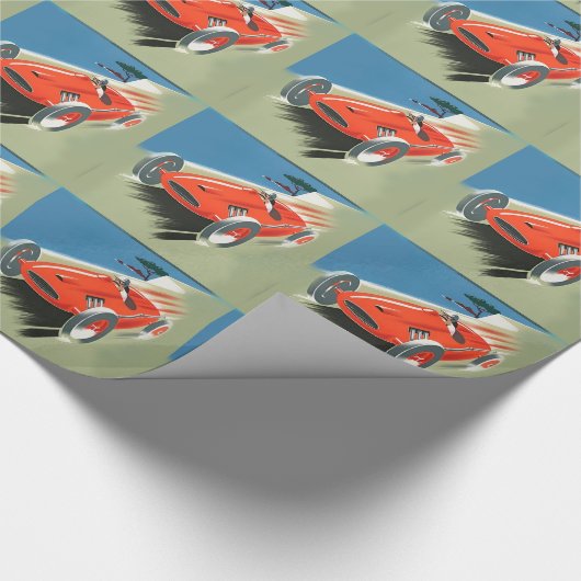 Vintages Auto Racing Geschenkpapier (Ecke)