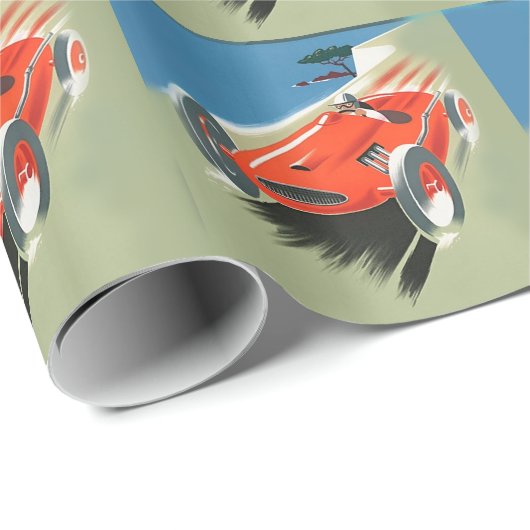 Vintages Auto Racing Geschenkpapier (Rolleneckpunkt)