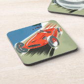 Vintages Auto Racing Getränkeuntersetzer (Linke Seite)