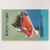 Vintages Auto Racing Illustration Art Puzzle (Horizontal)