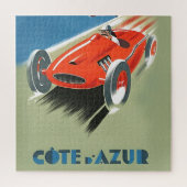 Vintages Auto Racing Illustration Art Puzzle (Vertikal)