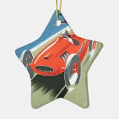 Vintages Auto Racing Keramik Ornament (Links)