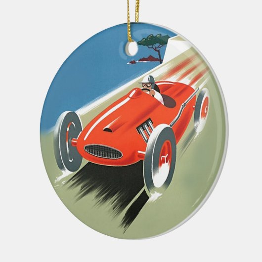 Vintages Auto Racing Keramik Ornament (Links)