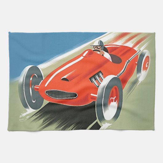 Vintages Auto Racing Küchentuch (Horizontal)