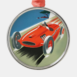 Vintages Auto Racing Ornament Aus Metall