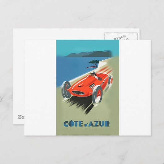 Vintages Auto Racing Postkarte (Vorne/Hinten)