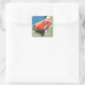 Vintages Auto Racing Quadratischer Aufkleber (Tasche)