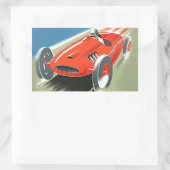 Vintages Auto Racing Rechteckiger Aufkleber (Tasche)