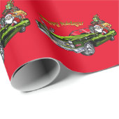 Vintages Auto Sankt Geschenkpapier (Rolleneckpunkt)