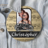 Vintages Auto und Musikblätter Button (Beispiel)