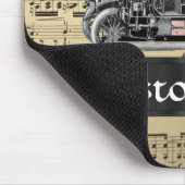 Vintages Auto und Musikblätter Mousepad (Ecke)