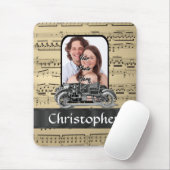 Vintages Auto und Musikblätter Mousepad (Mit Mouse)