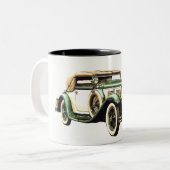 Vintages Auto Zweifarbige Tasse (Vorderseite Links)