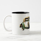 Vintages Auto Zweifarbige Tasse (Links)