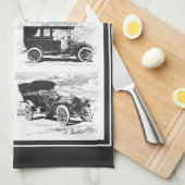 Vintages Autohandtuch Geschirrtuch (Viertel Falte)