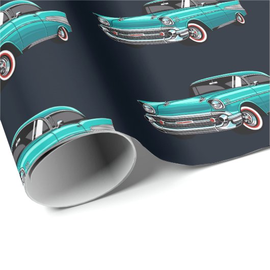 Vintages Automobil Geschenkpapier (Rolleneckpunkt)