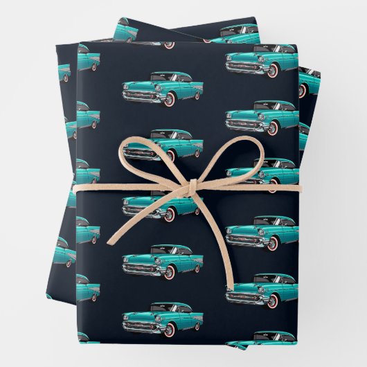 Vintages Automobil Geschenkpapier Set (Beispiel)