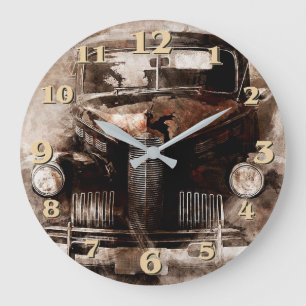 Vintages Automobil Große Wanduhr