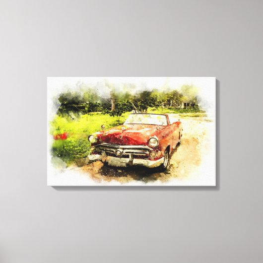 Vintages Automobil Leinwanddruck (Vorderseite)