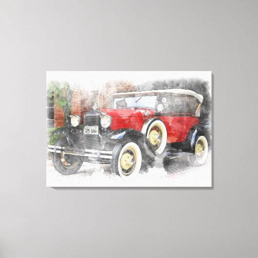 Vintages Automobil Leinwanddruck (Vorderseite)