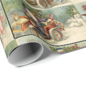Vintages Automobil Weihnachten Geschenkpapier (Rolleneckpunkt)