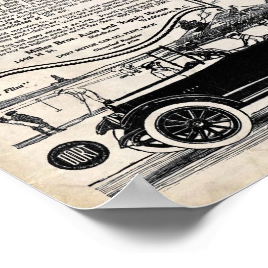 Vintages Autozeichen - Auto 1916 Poster (Ecke)