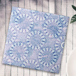 Vintages Azulejo Blau und Weiß gestörtes Mosaik Fliese<br><div class="desc">Vintages,  einzigartiges Dekorfliesen-Design mit einem gestressten Stein-Look nahtlos blau-weiß geometrischen Mosaikmuster.</div>