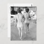 Vintages B&W Foto Florida Bikini Postkarte (Vorne/Hinten)