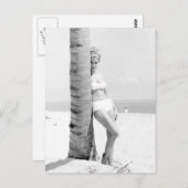 Vintages B&W Foto Florida Bikini Postkarte (Vorne/Hinten)