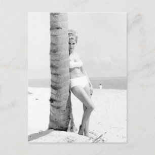 Vintages B&W Foto Florida Bikini Postkarte