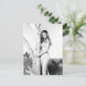 Vintages B&W Foto Florida Bikini Postkarte (Stehend Vorderseite)