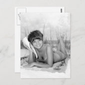Vintages B&W Foto Florida Bikini Postkarte (Vorne/Hinten)