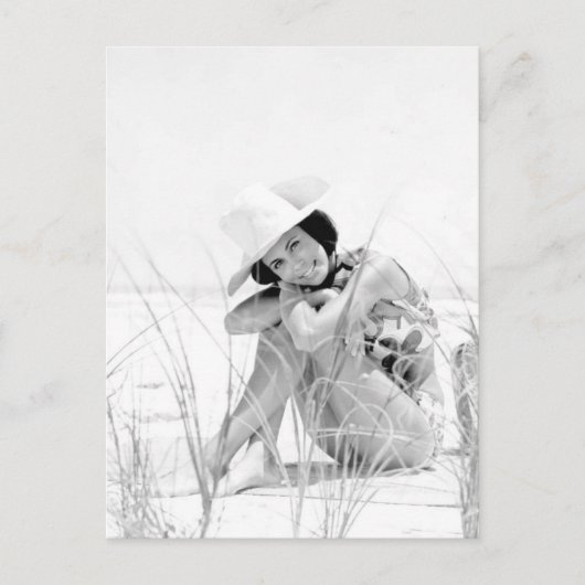 Vintages B&W Foto Florida Bikini Postkarte (Vorderseite)