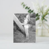 Vintages B&W Foto Florida Bikini Postkarte (Stehend Vorderseite)