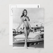 Vintages B&W Foto Florida Bikini Postkarte (Vorne/Hinten)