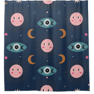 Vintages Baby-Boho nahtloses Muster. Hippie chic b Duschvorhang