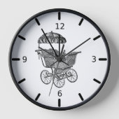 Vintages Baby-Buggy-Kinderzimmer Uhr (Vorderseite)