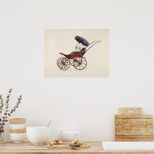 Vintages Baby-Buggy-Poster Poster (Küche)