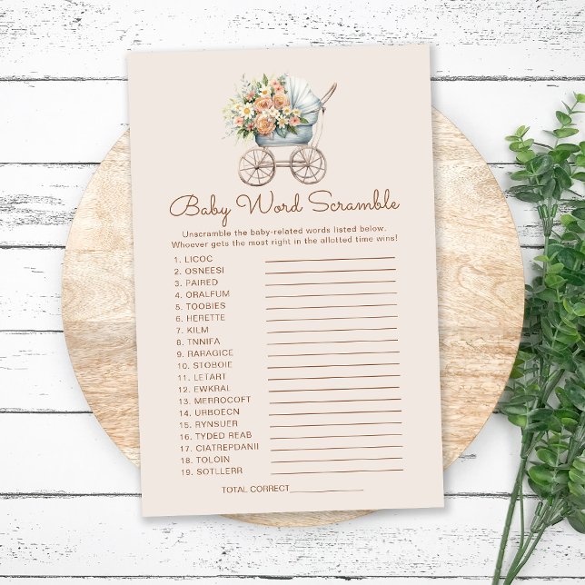 Vintages Baby Carriage Word Scramble Game (Von Creator hochgeladen)